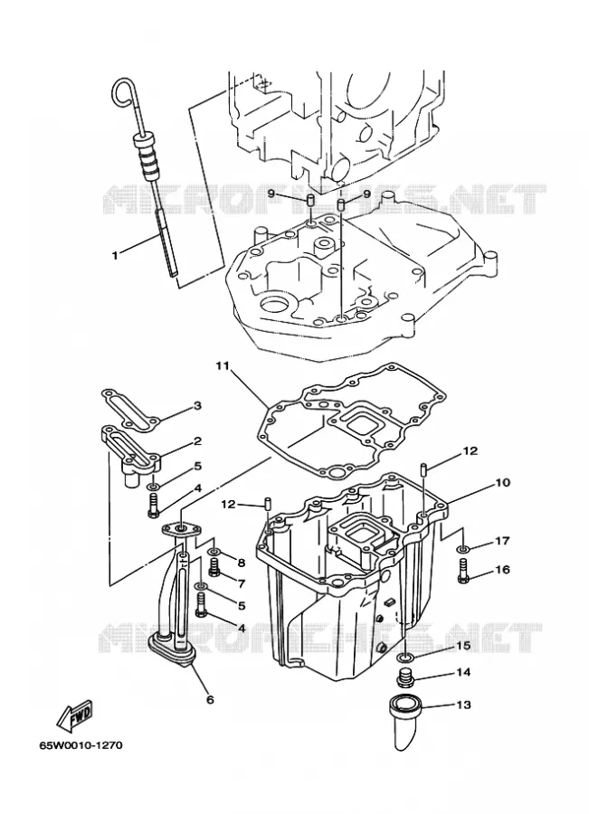 VENTILATEUR D'HUILE Yamaha OUTBOARD ENGINES 25hp (18.4kW) 2001 F25  F25A