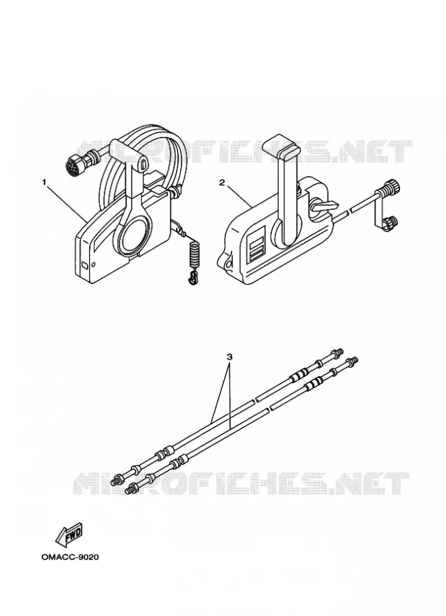AFSTANDSBEDIENING Yamaha OUTBOARD ENGINES 25hp (18.4kW) 1999 F25  F25A