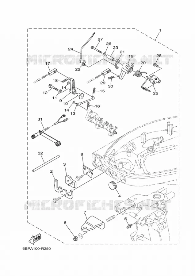 AFSTANDSBEDIENING BESLAG Yamaha OUTBOARD ENGINES 25hp (18.4kW) 2019 F25  F25DMHL
