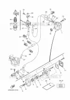 BENZINE TANK voor Yamaha F25D Manual Starter, Tiller Handle, Manual Tilt, Shaft 20