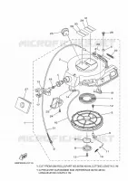 KICKSTART PEDALEN voor Yamaha F25D Manual Starter, Tiller Handle, Manual Tilt, Shaft 20