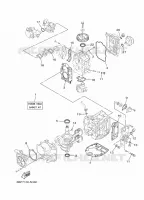 REPARATIESET 1 voor Yamaha F25D Manual Starter, Tiller Handle, Manual Tilt, Shaft 20