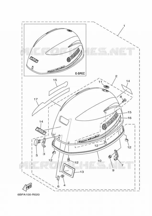 BOVENKAP Yamaha OUTBOARD ENGINES 25hp (18.4kW) 2018 F25  F25DMHL