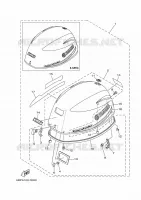 BOVENKAP voor Yamaha F25D Electric Start, Remote Control, Manual Tilt, Shaft 20