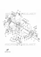 HOUDER 2 voor Yamaha F25D Manual Starter, Tiller Handle, Manual Tilt, Shaft 20