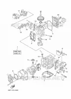 REPARATIESET 1 voor Yamaha F25D Manual Starter, Tiller Handle, Manual Tilt, Shaft 20