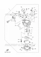 CARBURATEUR voor Yamaha F25D Manual Starter, Tiller Handle, Manual Tilt, Pre-Mixing, Shaft 15