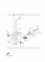 LAGERE DEKSEL EN TRANSMISSIE 2 voor Yamaha F25G Electric Starter, Remote control, Manual Tilt, Shaft 20
