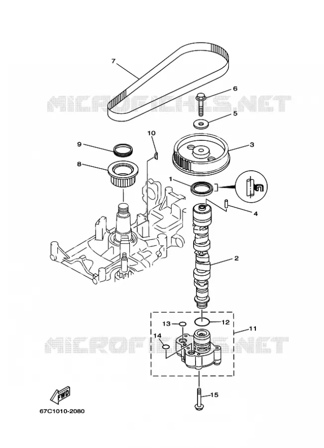 OLIEPOMP Yamaha OUTBOARD ENGINES 30hp (22.1kW) 2007 F30  F30A