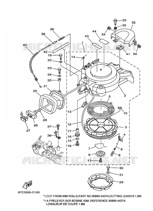 KICKSTART PEDALEN Yamaha OUTBOARD ENGINES 30hp (22.1kW) 2005 F30  F30AETL