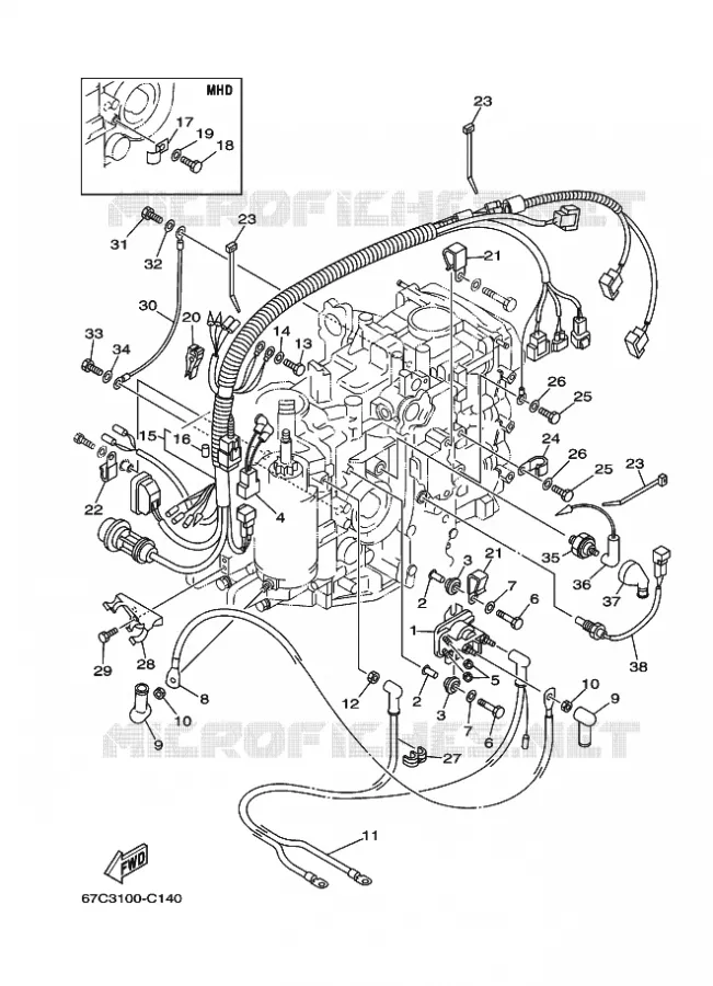 ELECTRISCH 2 Yamaha OUTBOARD ENGINES 30hp (22.1kW) 2004 F30  F30AETL