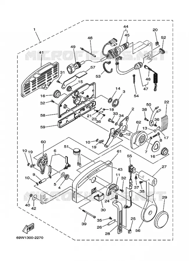 AFSTANDSBEDIENING Yamaha OUTBOARD ENGINES 30hp (22.1kW) 2004 F30  F30TLRC