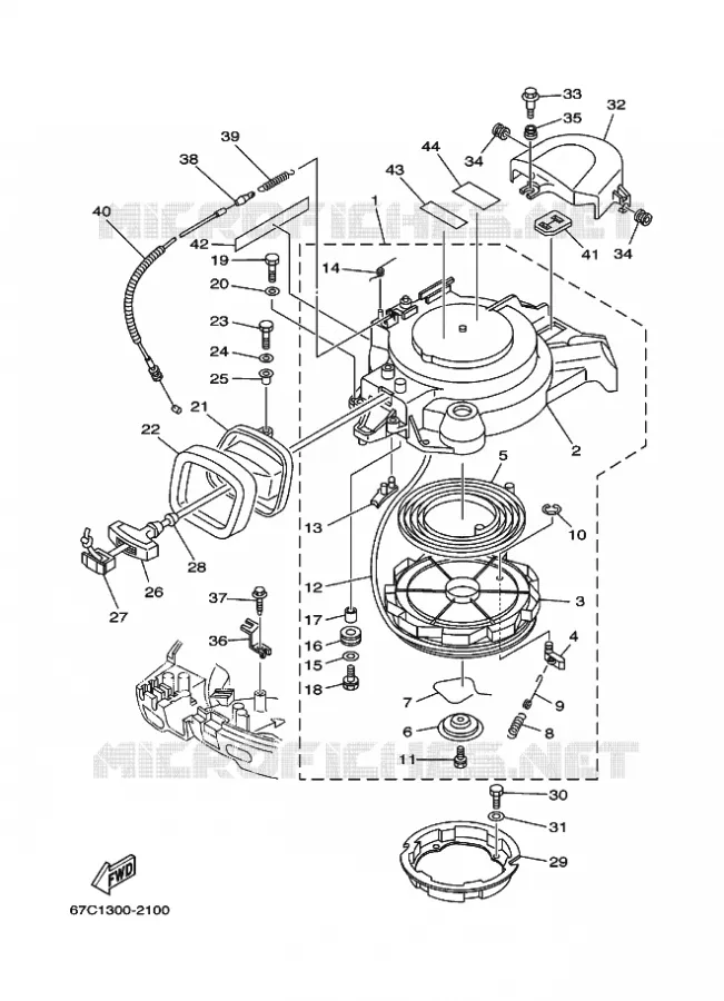 KICKSTART PEDALEN Yamaha OUTBOARD ENGINES 30hp (22.1kW) 2003 F30  F30AETL