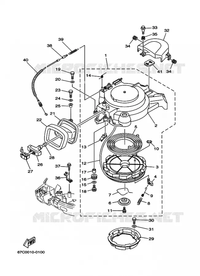 KICKSTART PEDALEN Yamaha OUTBOARD ENGINES 30hp (22.1kW) 2001 F30  F30A