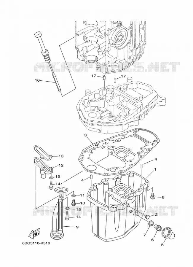 OIL PAN Yamaha OUTBOARD ENGINES 30hp (22.1kW) 2012 F30  F30BEHDL