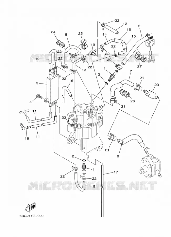 BENZINEPOMP 2 Yamaha OUTBOARD ENGINES 30hp (22.1kW) 2012 F30  F30BETS