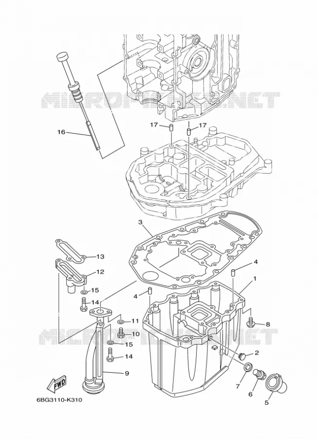 OIL PAN Yamaha OUTBOARD ENGINES 30hp (22.1kW) 2012 F30  F30BETS