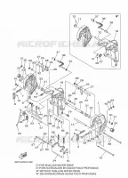 HOUDER 1 voor Yamaha E40X Enduro, Manual Starter, Tiller Handle, Manual Trim & Tilt, Pre-Mixing, Shaft 20
