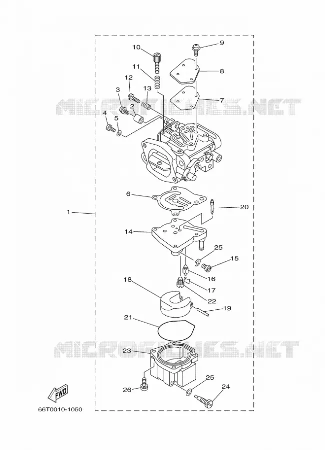 CARBURATEUR Yamaha OUTBOARD ENGINES 40hp (29.4kW) 2011 E40  E40XMHL