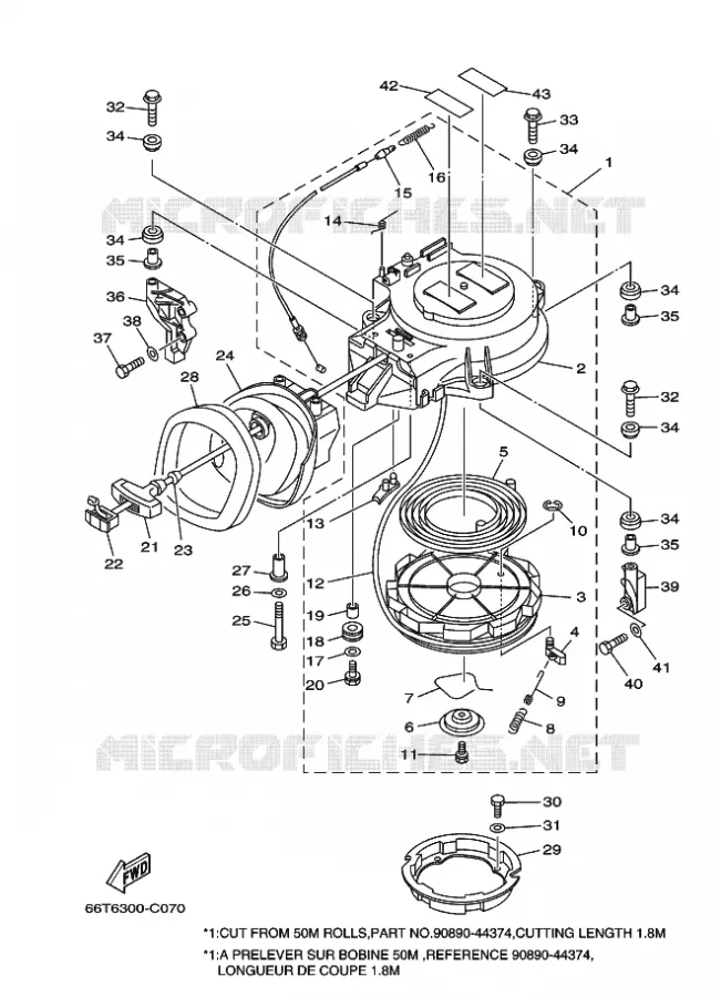 KICKSTART PEDALEN Yamaha OUTBOARD ENGINES 40hp (29.4kW) 2004 E40  E40XMHL