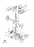 HOUDER 3 voor Yamaha E40X Manual Starter, Tiller Handle, Manual Tilt, Pre-Mixing, Shaft 20