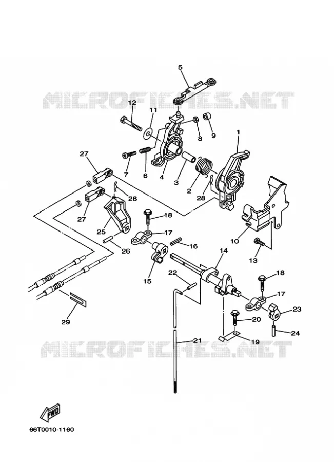 GASBEDIENING Yamaha OUTBOARD ENGINES 40hp (29.4kW) 2001 (E)40  (E)40X