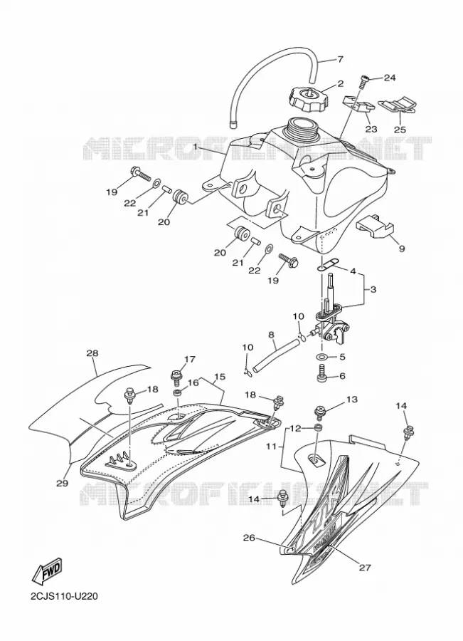 BENZINE TANK Yamaha MOTO 50 2019 TTR  TT-R50E