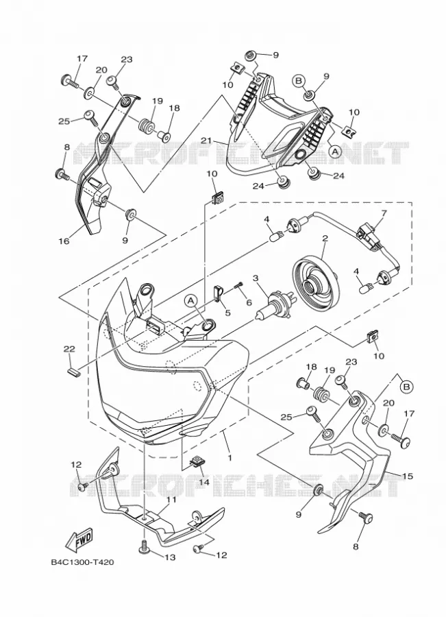 KOPLAMP Yamaha MOTO 700 2019 MT  MTN690-A