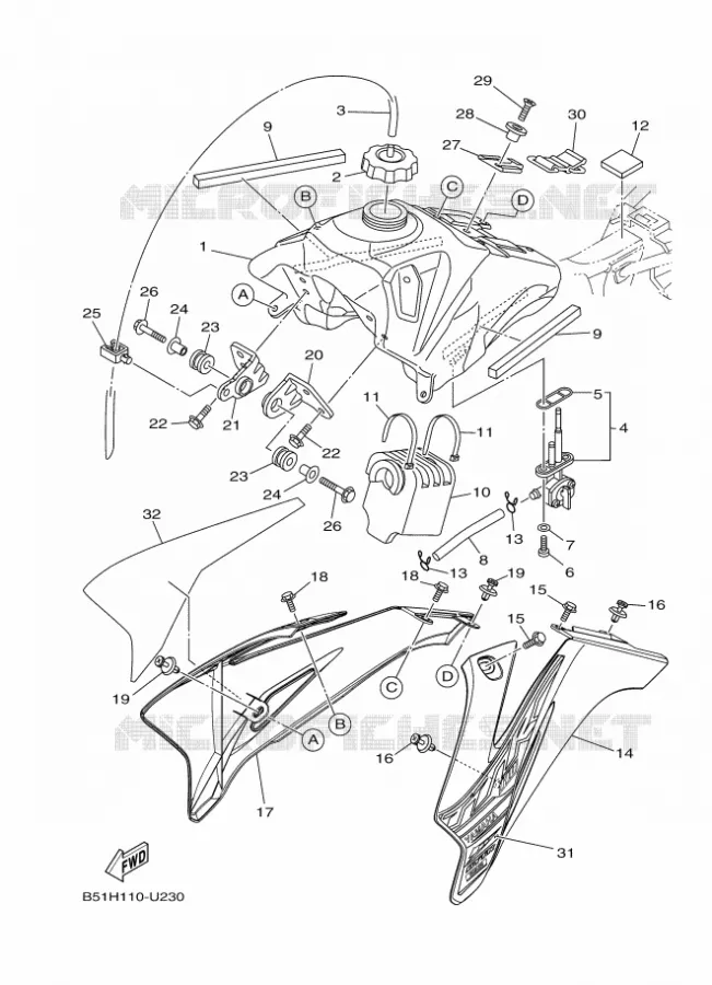 BENZINE TANK Yamaha MOTO 110 2019 TTR  TT-R110E