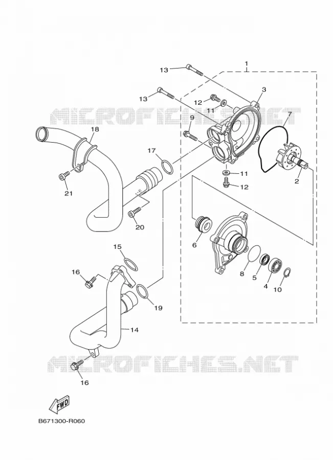WATERPOMP / SLANGEN Yamaha MOTO 1000 2019 MT  MTN1000