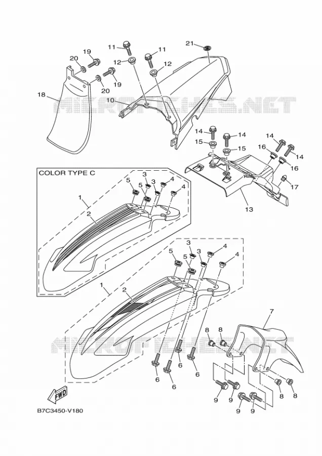 SPATBORD Yamaha MOTO 250 2019 XT  XT250