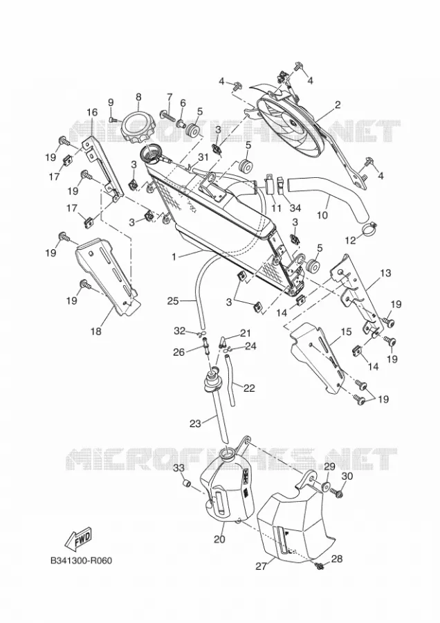 RADIATEUR / SLANG Yamaha MOTO 700 2019 XSR  MTM690-U