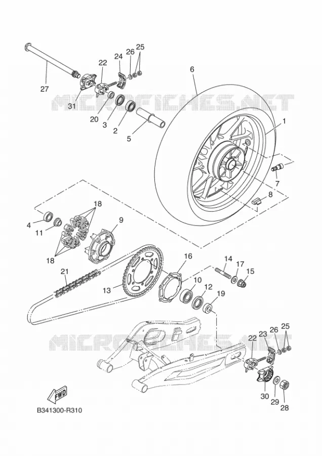 ACHTERWIEL Yamaha MOTO 700 2019 XSR  MTM690-U
