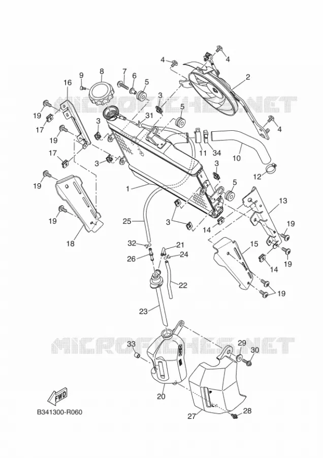 RADIATEUR / SLANG Yamaha MOTO 700 2019 XSR  MTM690-U