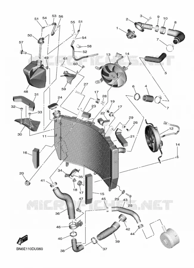 RADIATEUR / SLANG Yamaha MOTO 600 2019 R6  YZF600