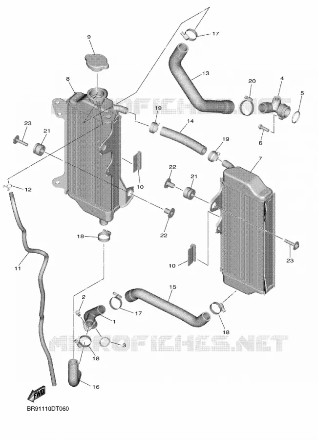 RADIATEUR / SLANG Yamaha MOTO 450 2019 YZF  YZ450F