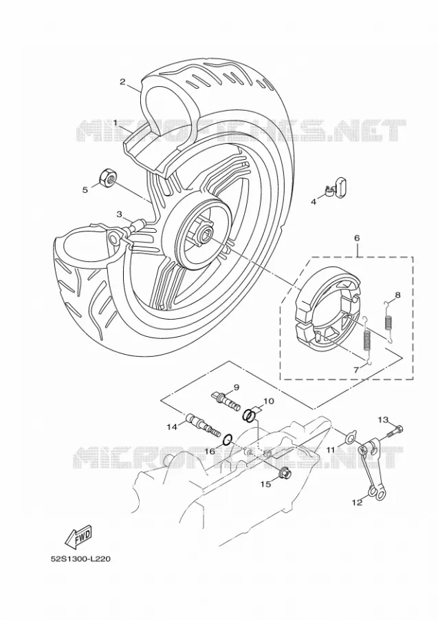 ACHTERWIEL Yamaha SCOOTER 125 2019 XENTER  HW125
