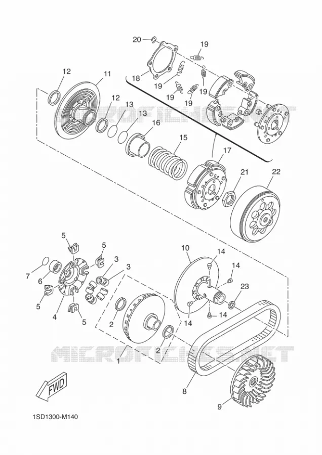 STARTMOTOR KOPPELINGS Yamaha SCOOTER 400 2019 XMAX  YP400RA