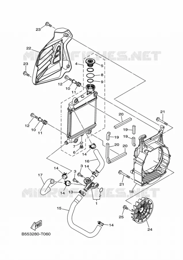 RADIATEUR / SLANG Yamaha SCOOTER 150 2019 NMAX  GPD150-A