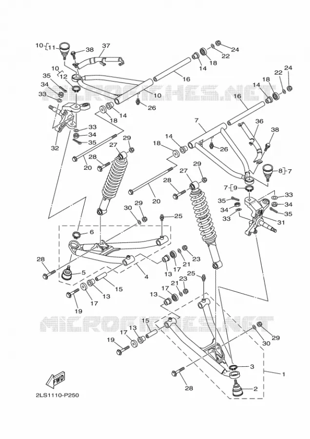 OPHANGING / WIEL VOOR Yamaha QUAD 700 2019 RAPTOR  YFM70RSBK