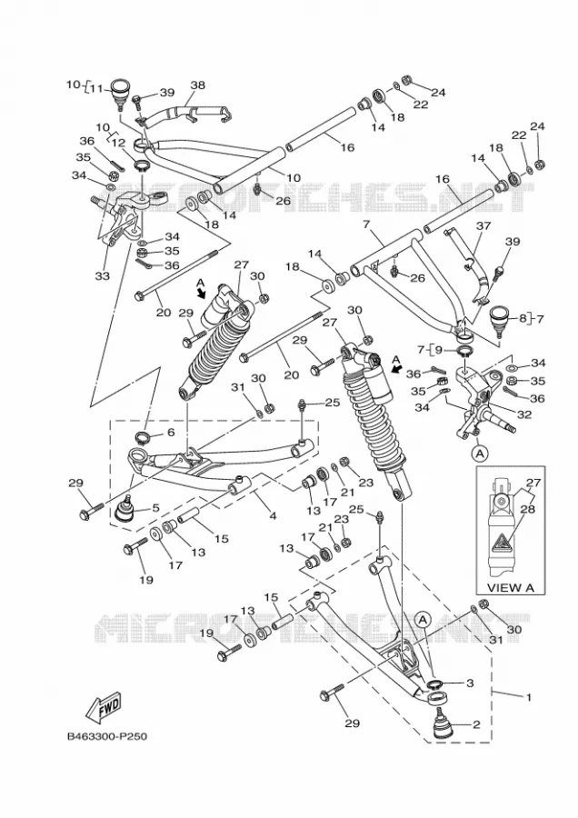 OPHANGING / WIEL VOOR Yamaha QUAD 700 2019 RAPTOR  YFM70RSSK