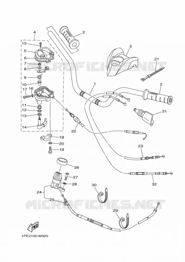 STUUR / KABEL Yamaha QUAD 700 2019 RAPTOR  YFM70RSSK