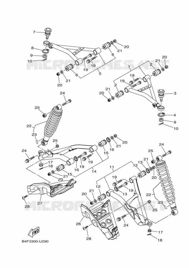 OPHANGING / WIEL VOOR Yamaha QUAD 700 2019 GRIZZLY  YFM700FWAD/YFM70GPXK