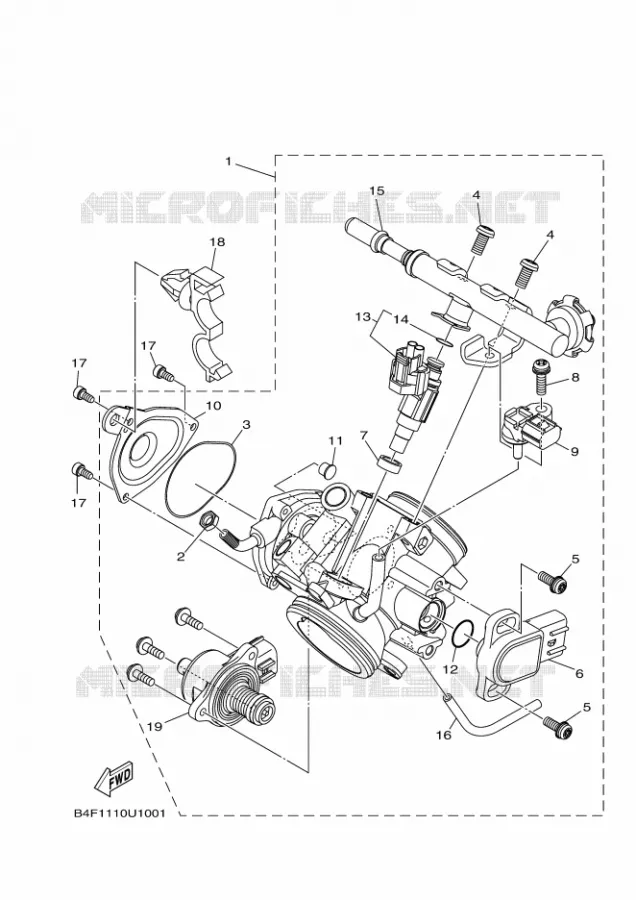 GASKLEP HUIS Yamaha QUAD 700 2019 GRIZZLY  YFM700FWAD/YFM70GPAK