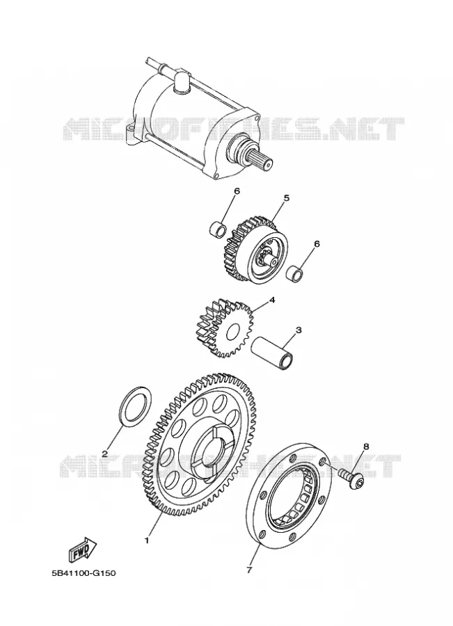 STARTMOTOR KOPPELINGS Yamaha SIDE BY SIDE 700 2019 VIKING  YXM700E/YXM70VPXK