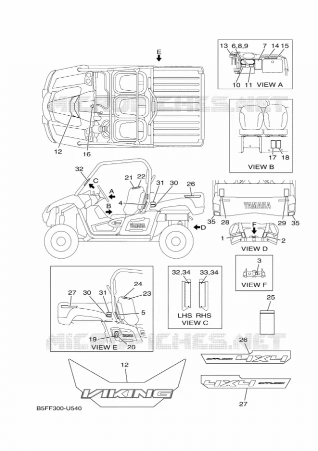 STICKER / LABEL 1 Yamaha SIDE BY SIDE 700 2019 VIKING  YXM700E/YXM70VPAK