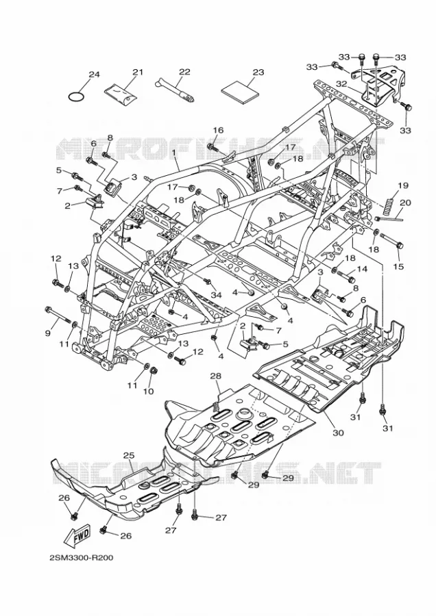 FRAME Yamaha QUAD 700 2019 KODIAK  YFM700FWBD/YFM70KP