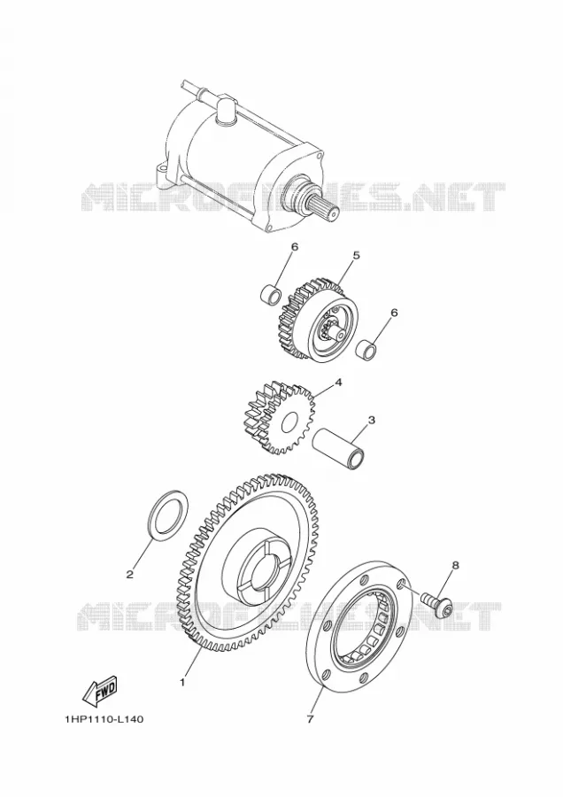 STARTMOTOR KOPPELINGS Yamaha QUAD 700 2019 KODIAK  YFM700FWBD/YFM70KP