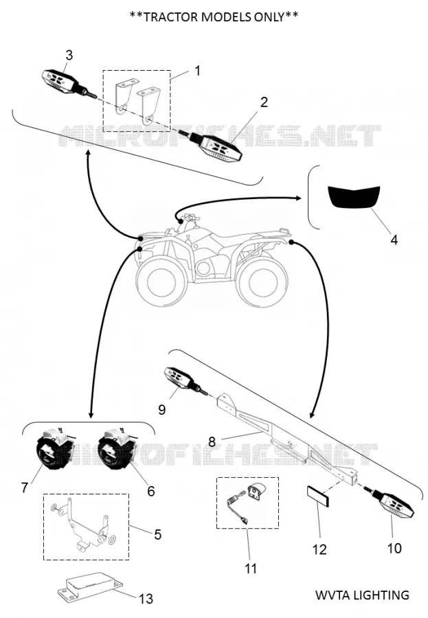 WVTA VERLICHTING Yamaha QUAD 450 2019 KODIAK  YFM450FWBD/YFM45KPLK