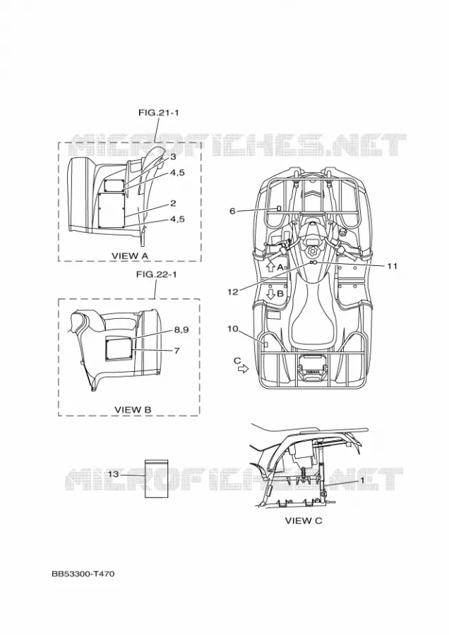 STICKER / LABEL 1 Yamaha QUAD 450 2019 KODIAK  YFM450FWBD/YFM45KPHK